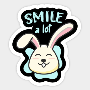 Cute Bunny Smile A Lot Funny Rabbit Sticker